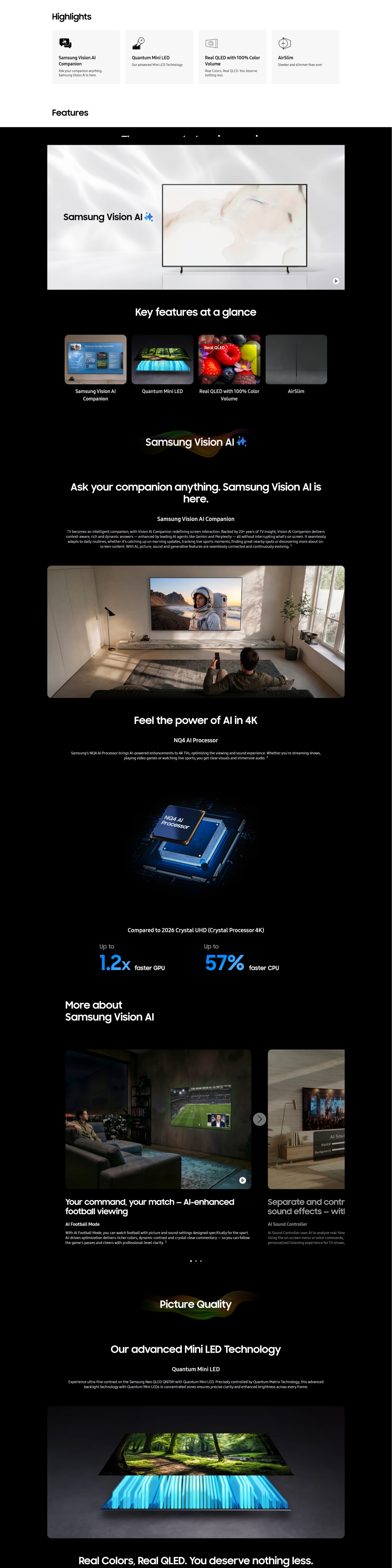 SAMSUNG QN75H Neo QLED 4K Smart TV 2026